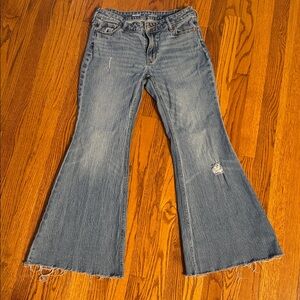 Old Navy Super Flare Distressed Jeans